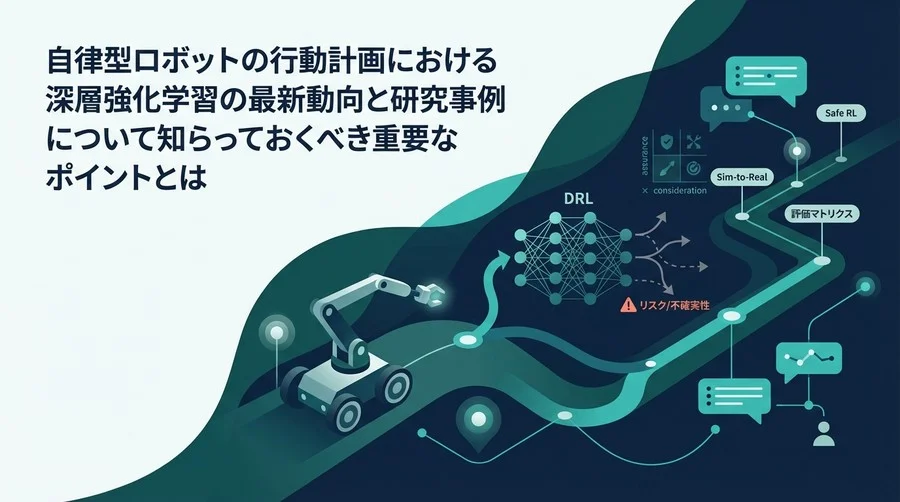 自律ロボットの行動計画に潜む「不確実性」のリスク評価と深層強化学習の実用化ロードマップ
