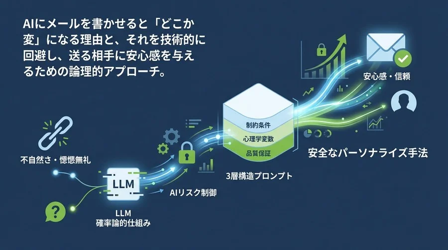 AIメールの「不自然さ」を技術的に封じる。確率論と心理学で設計する安全なパーソナライズ手法