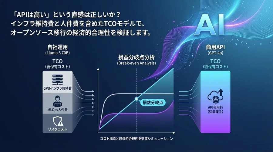 【TCO徹底検証】Llamaモデル自社運用は本当に安いのか？ChatGPTとの損益分岐点とコスト構造分析