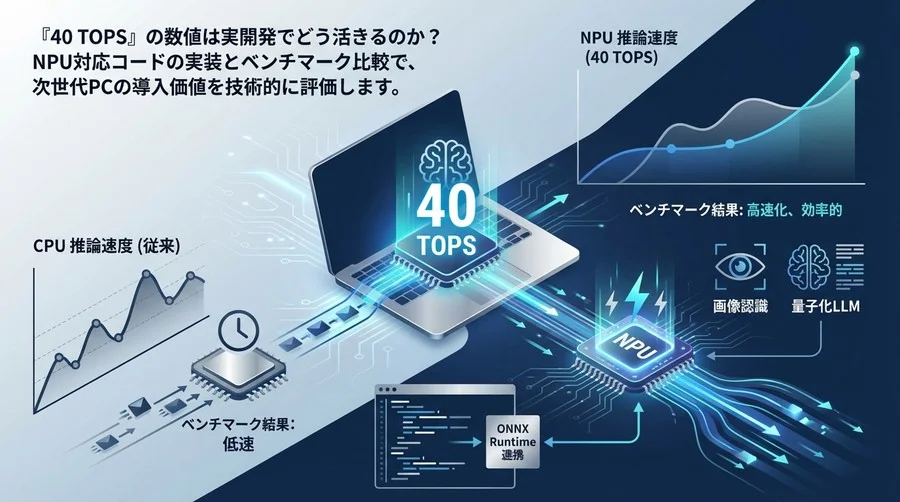 Copilot+ PCの「40 TOPS」は推論速度をどう変えるのか？NPU実装コードとベンチマーク検証