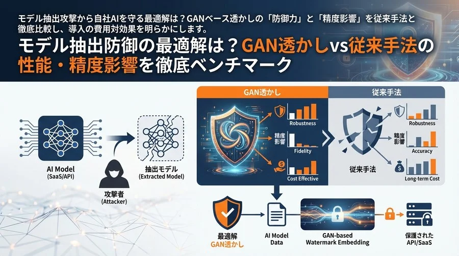モデル抽出防御の最適解は？GAN透かしvs従来手法の性能・精度影響を徹底ベンチマーク