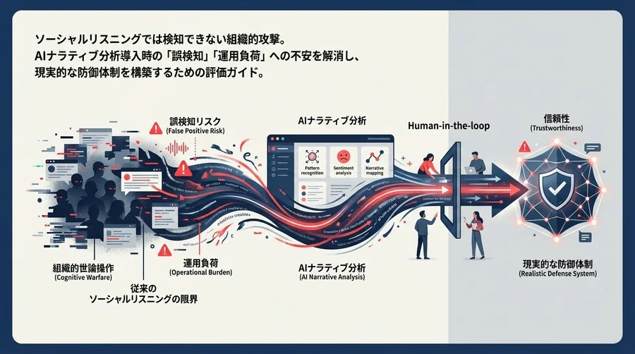 AIナラティブ分析で防ぐ組織的世論操作：導入時の「誤検知リスク」と現実的な運用設計ガイド