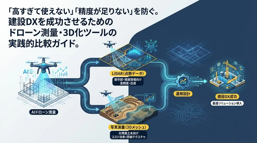 現場で眠らせないAIドローン測量選定術：LiDAR対写真測量から運用設計まで徹底比較