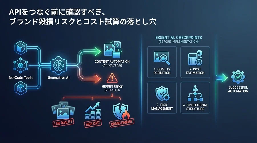 ノーコード連携ツール×画像生成AI｜連携前に確認すべき「ブランド毀損」と「コスト」の落とし穴