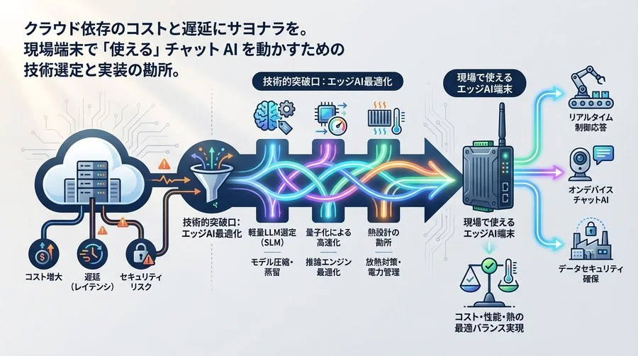エッジAI実装の真実：クラウド依存を脱却し「現場で使える」軽量LLMを構築する技術選定と熱設計の勘所