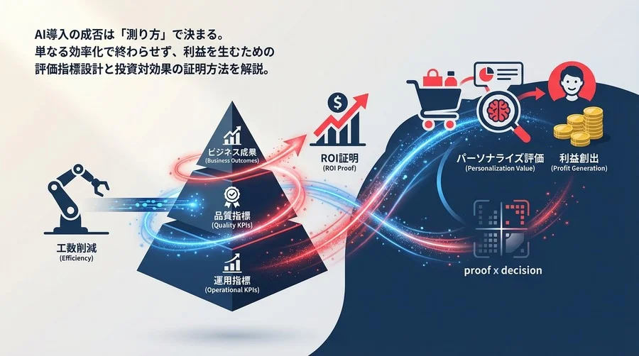 「AIで商品説明」はなぜ失敗するのか？利益を生むための評価指標とROI証明の全技術