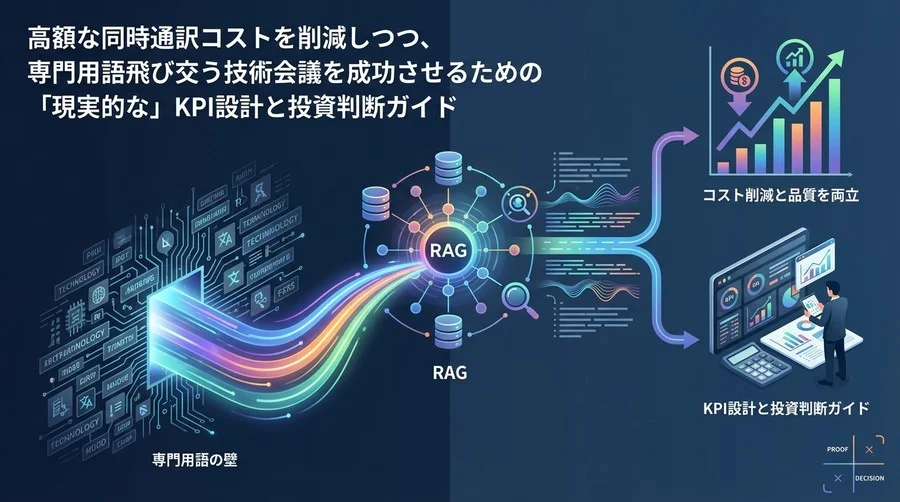 専門用語の壁を越えるRAG型AI通訳：コスト削減と品質を両立するKPI設計と投資判断ガイド