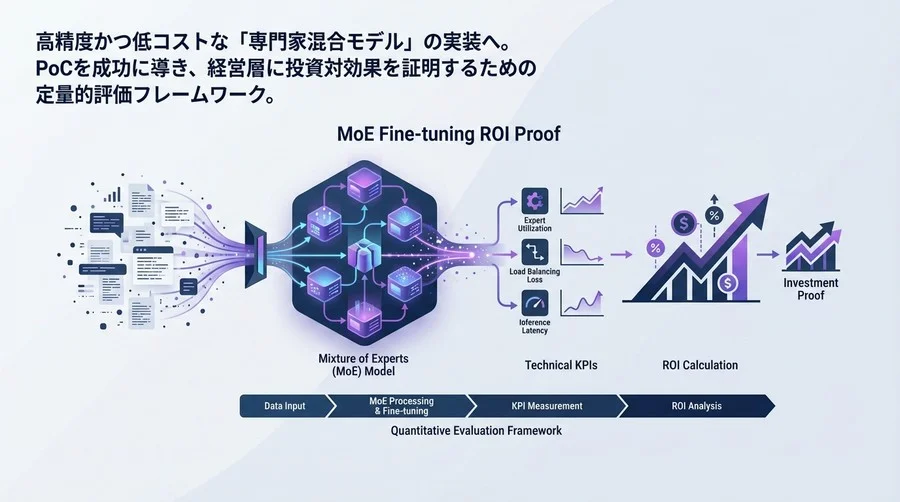 MoEファインチューニングの投資対効果を証明する：技術KPIからROI算出までの定量的評価フレームワーク