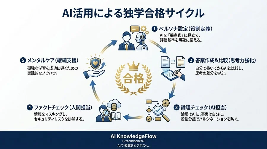 資格試験の論述対策：AIを「正解マシン」ではなく「最強の壁打ち相手」にする5つの鉄則 - Conclusion Image