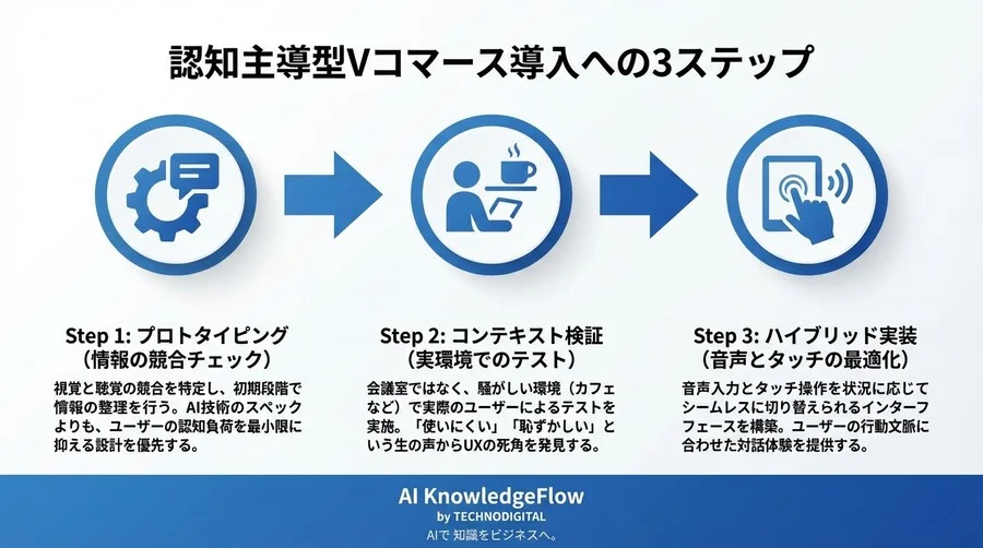 Vコマースの「AIボイス機能」が失敗する理由：認知科学で解くUXの死角 - Conclusion Image