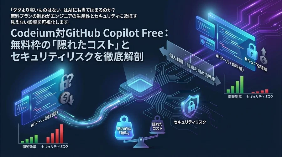 Codeium対GitHub Copilot Free：無料枠の「隠れたコスト」とセキュリティリスクを徹底解剖