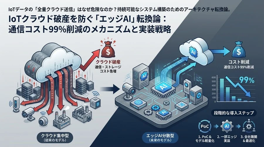 IoTクラウド破産を防ぐ「エッジAI」転換論：通信コスト99%削減のメカニズムと実装戦略
