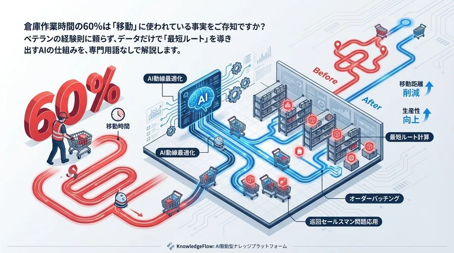 倉庫の「歩きすぎ」を科学する：AI動線最適化が導くピッキング最短ルートの教科書
