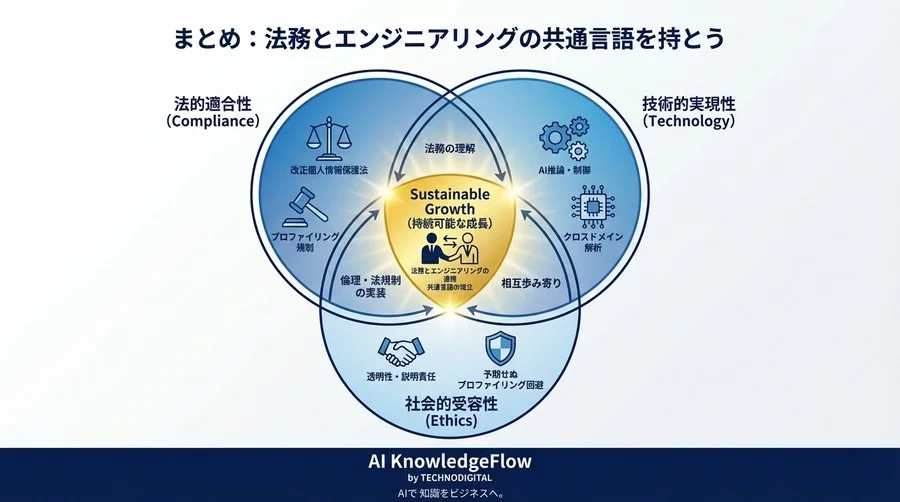 クロスドメインAI推論の法的リスク対策：同意取得だけでは防げない「予期せぬプロファイリング」の落とし穴 - Conclusion Image