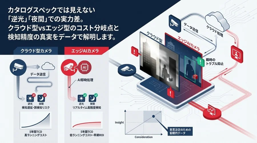 エッジAIカメラの実力差：マンション防犯の逆光・夜間検知テストとコスト分岐点の真実