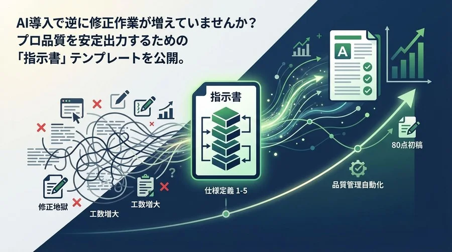 AI記事作成の修正地獄を脱出する「指示書」テンプレート：品質管理の自動化設計