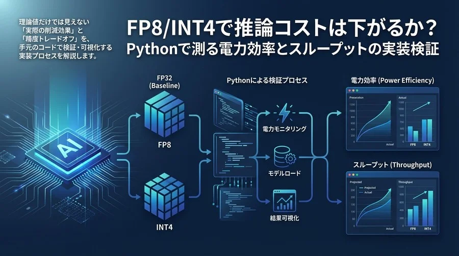 FP8/INT4で推論コストは下がるか？Pythonで測る電力効率とスループットの実装検証