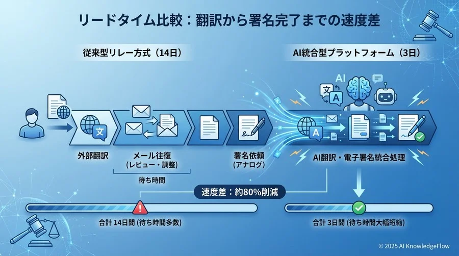 2. 検証結果① リードタイム：翻訳から署名完了までの速度差 - Section Image