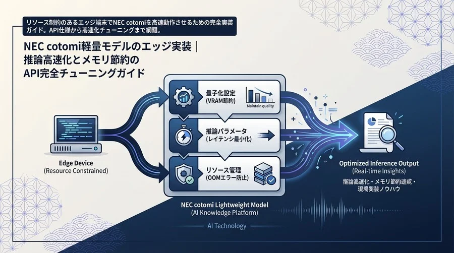 NEC cotomi軽量モデルのエッジ実装｜推論高速化とメモリ節約のAPI完全チューニングガイド