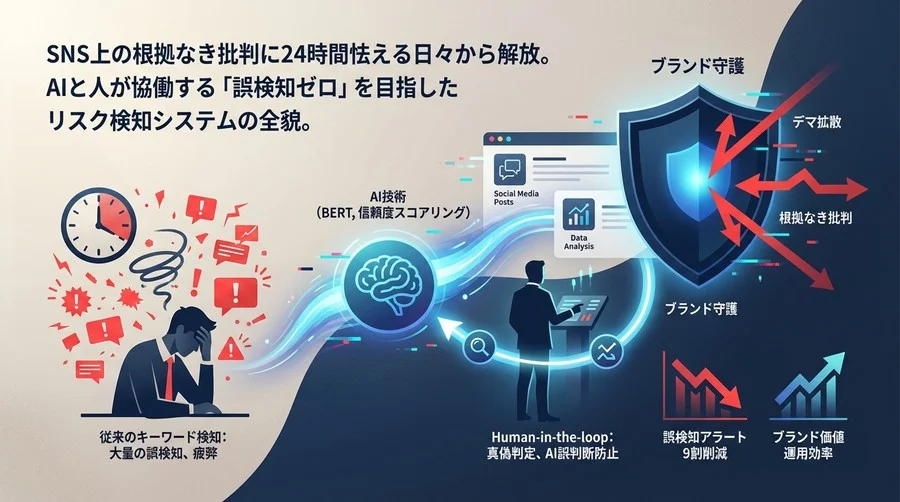 深夜の誤検知アラートを9割削減。AIと人が協働する「ブランド守護」の新運用モデル構築