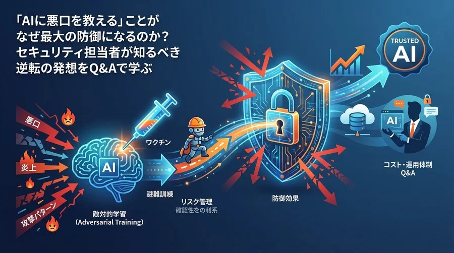 AIに「悪口」を教えるとなぜ安全になる？DX担当者が知るべき敵対的学習とリスク管理の要点