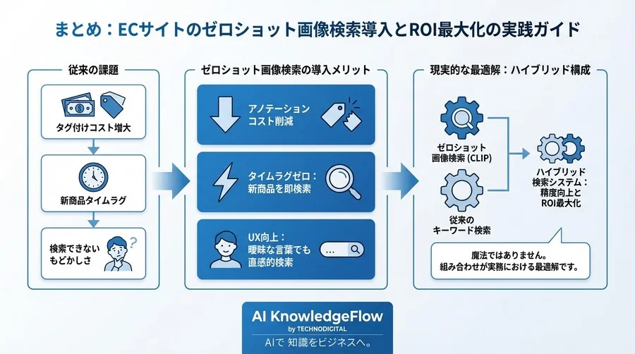 タグ付け不要で新商品を即検索へ。ECサイトのゼロショット画像検索導入とROI最大化の実践ガイド - Conclusion Image