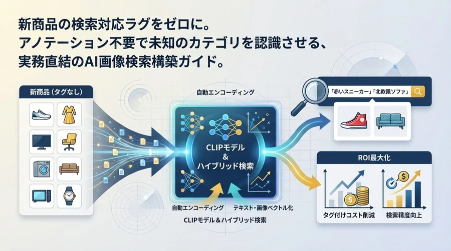 タグ付け不要で新商品を即検索へ。ECサイトのゼロショット画像検索導入とROI最大化の実践ガイド