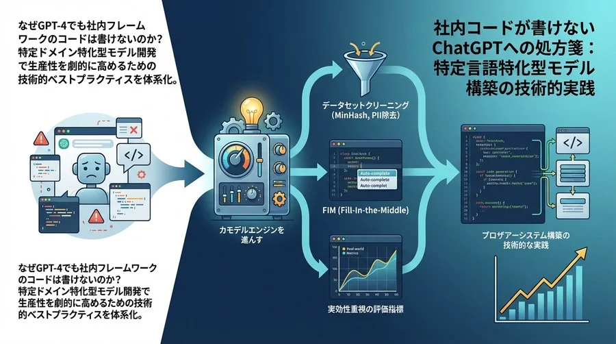 社内コードが書けないChatGPTへの処方箋：特定言語特化型モデル構築の技術的実践
