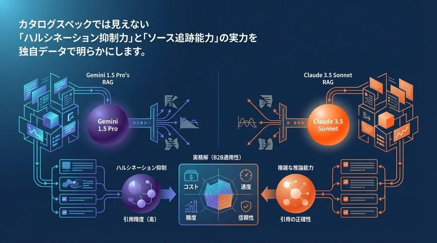 Gemini vs Claude RAG検証：ハルシネーション抑制と引用精度で見えた実務解