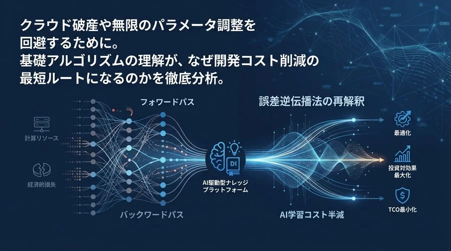 AI学習コストを半減させる誤差逆伝播法の再解釈：計算リソース最適化と投資対効果の最大化