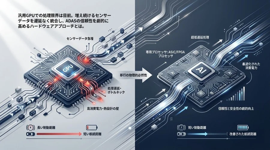 「汎用GPU信仰」を捨てよ：ADASの制動距離を縮める専用プロセッサの物理的必然性