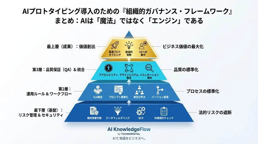 AIプロトタイピングで「速いが粗い」を回避する：組織導入のための品質・リスク管理規定 - Conclusion Image