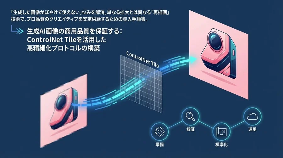 生成AI画像の商用品質を保証する：ControlNet Tileを活用した高精細化プロトコルの構築