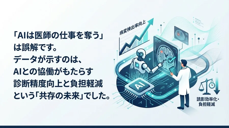 医療画像診断AIの実力値：医師とAIの「協働」がもたらす病変検出率向上と読影効率化のエビデンス