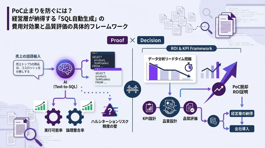 PoC脱却の鍵：SQL自動生成の導入効果を証明するKPI設計と品質評価の実践論
