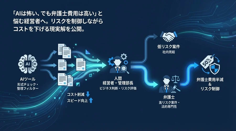弁護士費用を半減させるAI契約審査の現実解｜中小企業のためのハイブリッド運用術