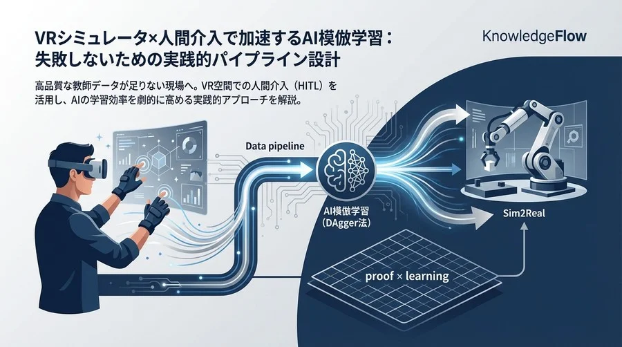 VRシミュレータ×人間介入で加速するAI模倣学習：失敗しないための実践的パイプライン設計