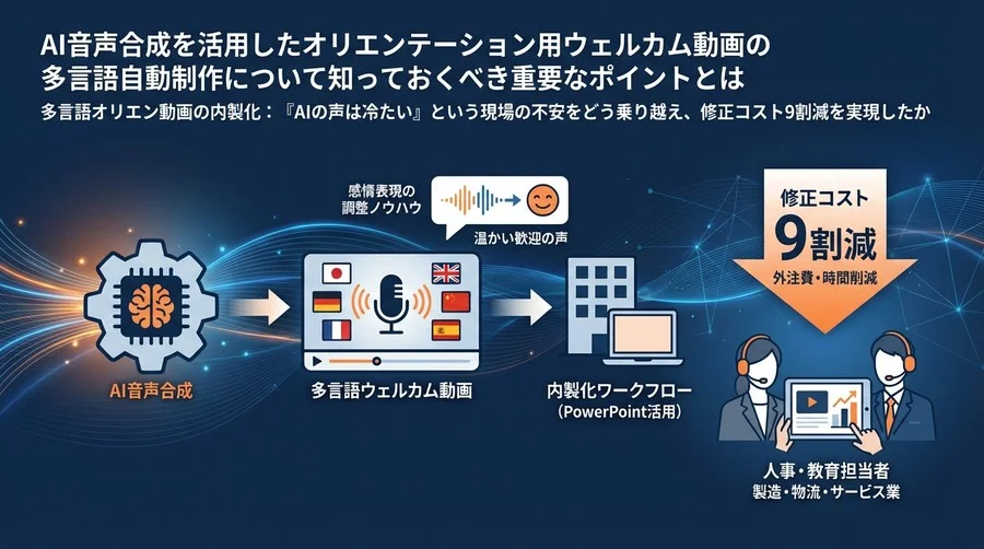 多言語オリエン動画の内製化：『AIの声は冷たい』という現場の不安をどう乗り越え、修正コスト9割減を実現したか