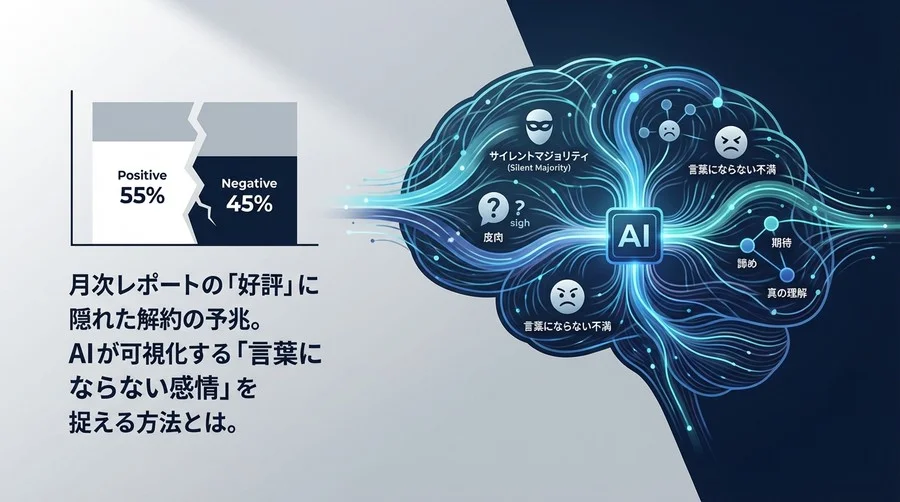 SNS分析の「ポジティブ率」は捨てろ。AIが可視化する言葉にならない顧客の本音