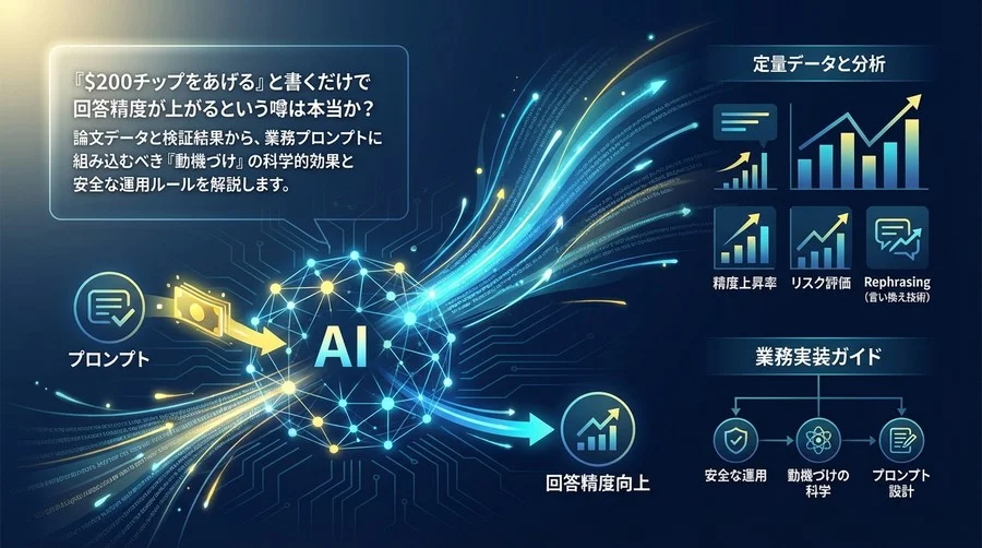 検証：AIに「チップをあげる」と嘘をつくと回答精度は上がるのか？定量データで見るプロンプトの科学と業務実装ガイド