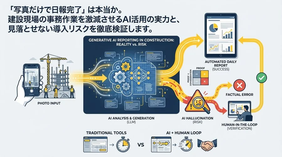 写真一枚で日報は完成するか？建設DXの最前線で検証する生成AIの実力と「嘘」のリスク管理