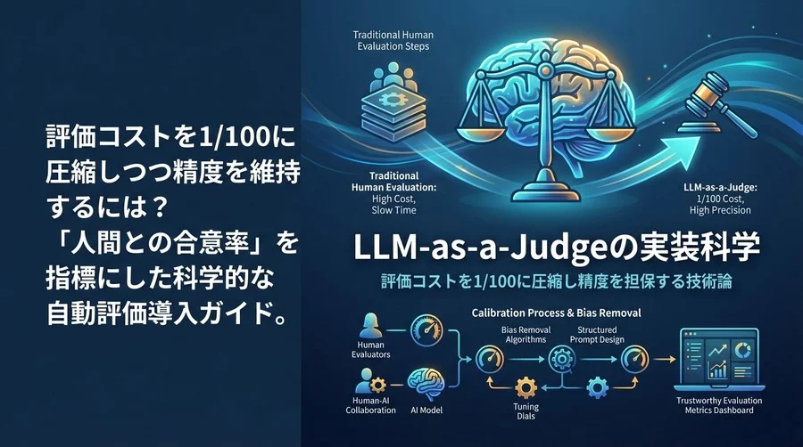 LLM-as-a-Judgeの実装科学：評価コストを1/100に圧縮し精度を担保する技術論