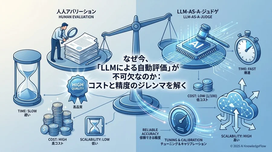 なぜ今、「LLMによる自動評価」が不可欠なのか：コストと精度のジレンマを解く - Section Image