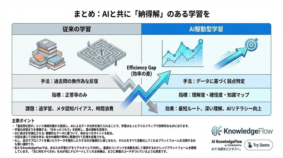 ITパスポート合格の鍵は「AI弱点診断」にあり：データ駆動型学習で最短距離を走る - Conclusion Image
