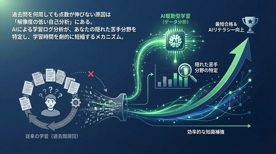ITパスポート合格の鍵は「AI弱点診断」にあり：データ駆動型学習で最短距離を走る