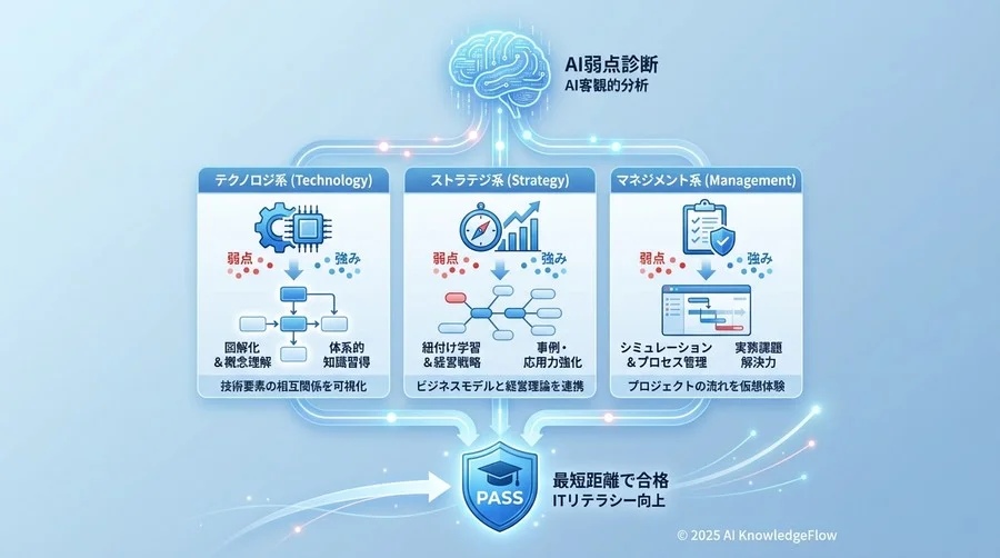 分野別攻略への適用：AIが描く最短学習ルート - Section Image