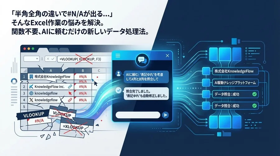 脱VLOOKUP！AIで実現する「表記ゆれ」も怖くない次世代データ照合術