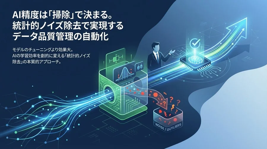 AI精度は「掃除」で決まる。統計的ノイズ除去で実現するデータ品質管理の自動化