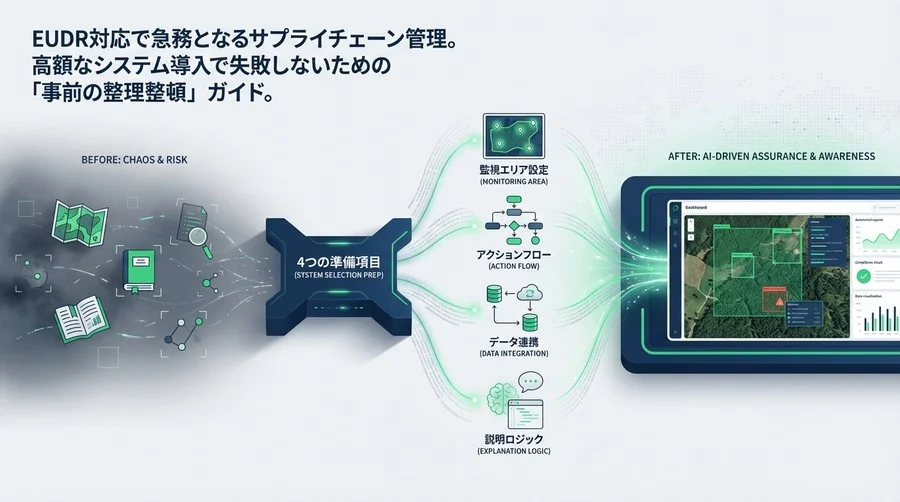 EUDR対応の森林監視AI導入ガイド：システム選定前に整えるべき4つの準備とデータ基盤