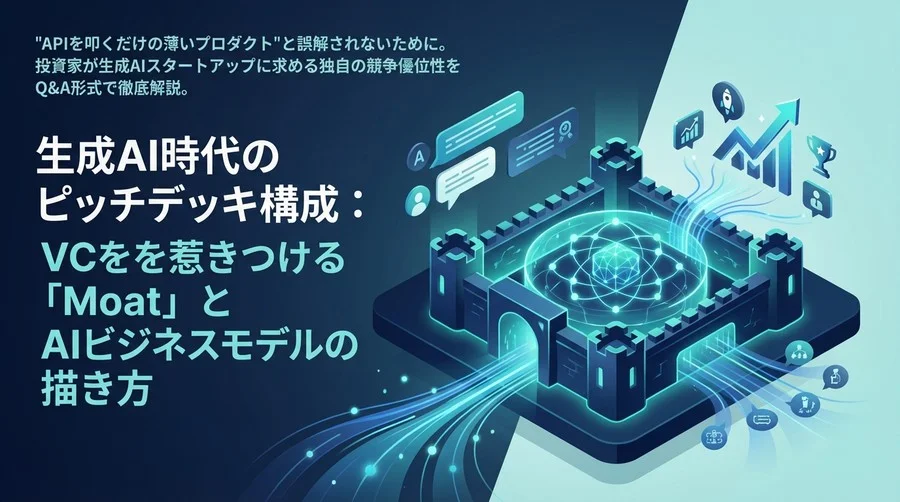 生成AI時代のピッチデッキ構成：VCを惹きつける「Moat」とAIビジネスモデルの描き方